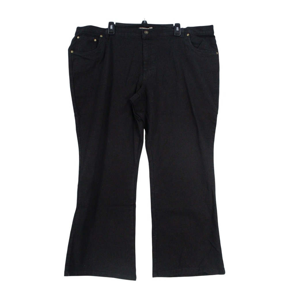 Woman Within‎ Black Denim Jeans Womens 24W Petite Plus Size Bootcut 5-Pocket